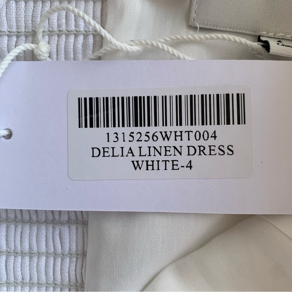 NWT Reformation Delia Linen Sleeveless Bubble Hem Mini Dress White - Picture 11 of 14